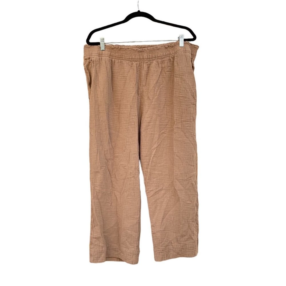 H&M Woman's Light Brown Pants Elastic Waist Pull On Style Size XXL Size XXL